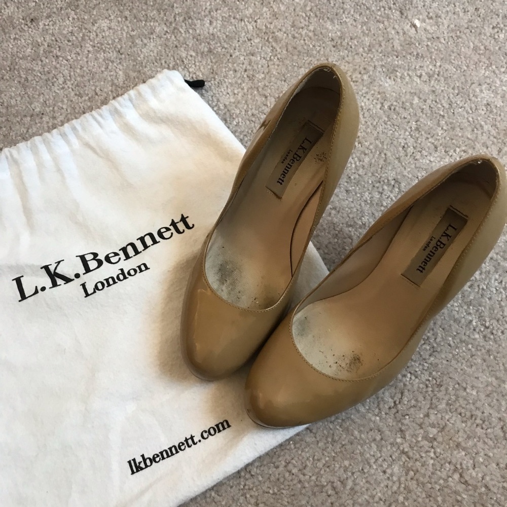 Nude leather L.K. Bennett Sledge heels w/dust bag